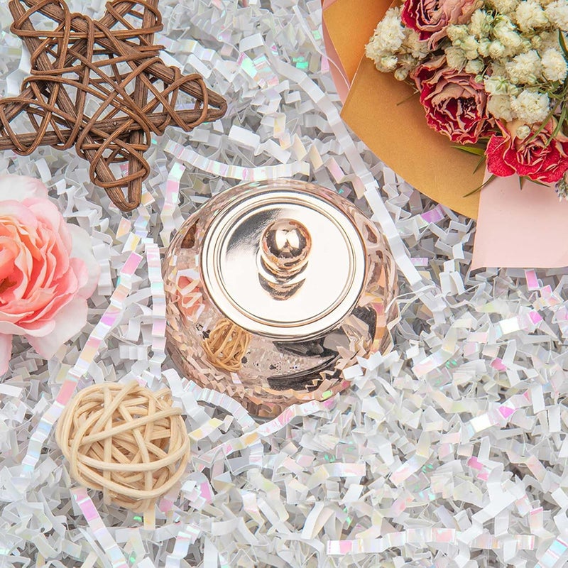 Caleihd 1/2 LB Crinkle Cut Paper Shredded Filler Paper for Gift Baskets Gift Box Confetti Shreds Decoration Stuffing for Birthday, Weddings, Anniversaries, Christmas Wrapping Diamond White - Image 4